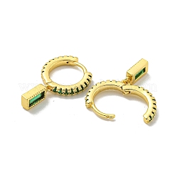 Серьги-кольца из латуни с микропаве из кубического циркония&nbsp;EJEW-C088-28G-02