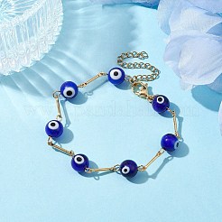 Bracelets de chaîne à maillons mauvais œil au chalumeau&nbsp;BJEW-JB10045-03