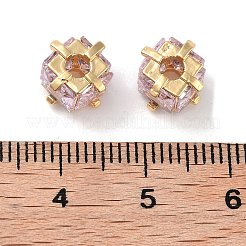 Латунные микро проложить кубического циркония бусы KK-B102-31G-02