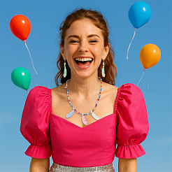 32 шт. 8-х цветные гальванизированные пластиковые подвески DIY-PH0031-90