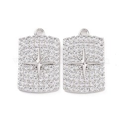 Латунные микропаве прозрачные подвески с фианитом&nbsp;KK-E068-VC470