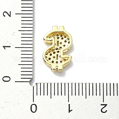 Покрытие стойки латунь микро-паве прозрачный кубический цирконий знак доллара многожильные звенья KK-B084-22G