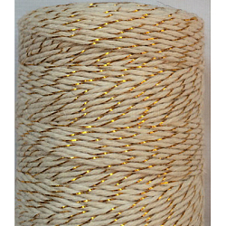 Однослойный хлопковый шнур макраме, витая хлопковая веревка, для поделок, Подарочная упаковка, темно-золотистые, 4 мм, около 1 ярда (32.8 м) / рулон