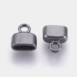 チベットスタイル合金金属コードの両端  エンドキャップ  カドミウムフリー＆ニッケルフリー＆鉛フリー  ガンメタ色  9x8x4mm  穴：2mm  内径：2x6mm