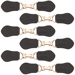 FINGERINSPIRE 6 Sets Leather Sew-On Toggles Closures Black Clip Holder Buckle Clasp Pin PU Leather Snap Toggle Sew On Leather Tab Closure Metal Leather Clasp Fasteners for Poncho Cape Cardigan
