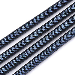 Polyester- und Baumwollkordeln, mit Eisenkette innen, kantille, Preußischblau, 6 mm, ca. 54.68 Yard (50m)/Bündel