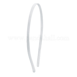 Accessoires de bande de cheveux en fer, recouvert de tissu, blanc, 152.5x2.5mm, diamètre intérieur: 142x122 mm