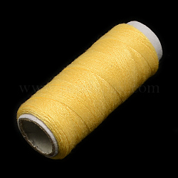 402 Polyester-Nähgarn Schnüre für Tuch oder DIY Fertigkeit, dunkelgolden, 0.1 mm, ca. 120 m / Rolle, 10 Rollen / Beutel