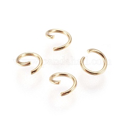 304 in acciaio inox anelli di salto aperto, oro, 21 gauge, 5x0.7mm, diametro interno: 3mm, circa 1000pcs/scatola