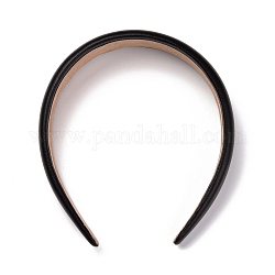 Haarbänder aus Kunstleder, mit Schwamm im Inneren, einfarbig, Schwarz, 14.5~41x6 mm, Innendurchmesser: 137x119 mm