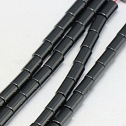 Non-magnetic Synthetic Hematite Beads Strands, Column, Grade A, 5x3mm, Hole: 1mm, about 80pcs/strand, 16 inch