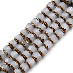 Chapelets de perles en verre, colonne, facette, gainsboro, 6.5x7.5mm, Trou: 1mm, Environ 60 pcs/chapelet, 14.96'' (38 cm)