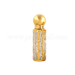 ガラスローラーボールボトル  アラビア風の空のエッセンシャル オイルの香水瓶  詰め替え式ボトル  ランダム模様  コラム  8.9x2.4cm