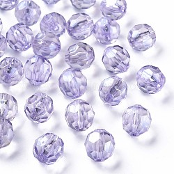 Perles en acrylique transparente, facette, football américain, lilas, 14x13.5mm, Trou: 2mm, environ 330 pcs/500 g