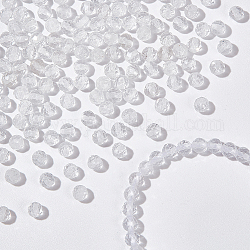 Nbeads 2 brins brins de perles de cristal de quartz naturel, perles de cristal de roche, facette, ronde, 3~3.5x2.5~3mm, Trou: 0.3mm, Environ 114~141 pcs/chapelet, 15.1~16.4 pouce (38.4~41.8 cm)
