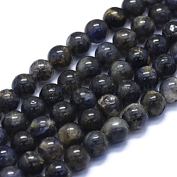 Perles naturelles Iolite brins, ronde, 8mm, Trou: 1mm, Environ 48~49 pcs/chapelet, 15.35 pouce (39 cm)