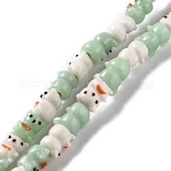 Handmade Lampwork Beads, Bumpy, Bear, Mixed Color, 11~14x9~11x9~10mm, Hole: 2~2.7mm, about 30pcs/strand, 14.17 inch(36cm)