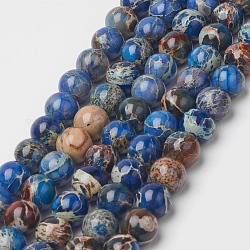 Brins de perles de jaspe impérial naturel, teints et chauffée, ronde, 8mm, Trou: 1mm, 16 pouce.
