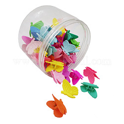 Accessori per capelli per bambini , fermagli per capelli artiglio di plastica, farfalla, colore misto, 25x16x17mm, 50pcs/scatola