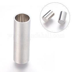 Cierres magnéticos de latón con extremos para pegar, columna, Platino, 22x7mm, agujero: 6 mm