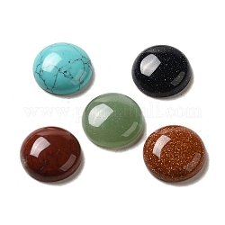 Cabuchones de piedras preciosas naturales y sintéticas, estilo mezclado, semicírculo, color mezclado, 18x6.5mm