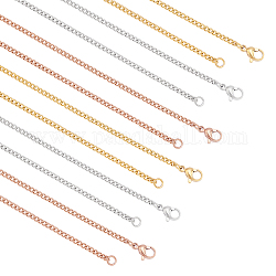 Unicraftale unisex casual style 304 ожерелья-цепочки из нержавеющей стали, с карабин-лобстерами , разноцветные, 19.7 дюйм (50 см), 6 шт / коробка