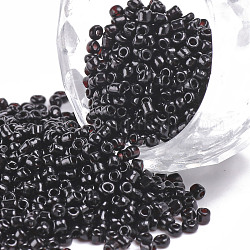 (servicio de reempaquetado disponible) perlas de vidrio, colores opacos semilla, pequeñas cuentas artesanales para hacer joyas de diy, redondo, negro, 12/0, 2mm, aproximamente 12 g / bolsa