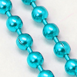 Iron Ball Bead Chains, Soldered, DeepSky Blue, 2mm