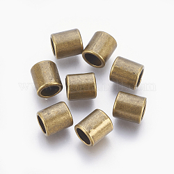 Abalorios de aleación de estilo tibetano, sin plomo y cadmio, columna, color de bronce antiguo, 9x8mm, agujero: 6 mm