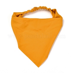 Chiffon elastische Stirnbänder für Mädchen, Haarschmuck mit Dreieckstuch, einfarbig, orange, 278x245x2 mm, Innendurchmesser: 110 mm