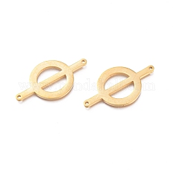 Ion Plating(IP) 304 Stainless Steel Links, Manual Polishing, Flat Round, Golden, 18x33x1.2mm, Hole: 1.2mm
