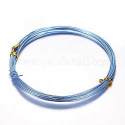 Fil d'artisanat rond en aluminium, pour la fabrication de bijoux en perles, bleu ciel, 15 jauge, 1.5mm, 10 m/rouleau (32.8 pieds/rouleau)