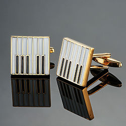 Gemelos de instrumentos musicales de latón, para accesorios de ropa, dorado, 10mm