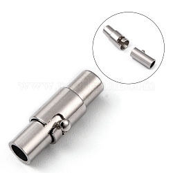 Fermoirs magnétiques à tube de verrouillage en laiton, colonne, platine, 15x4mm, Trou: 2.8mm
