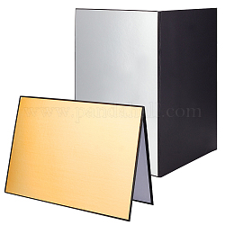 Olycraft 2Pcs 2 Colors Rectangle Folding Reflective Cardboard, Photography Supplies, Mixed Color, 578x420x2.5mm, 1pc/color