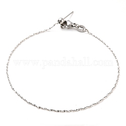 304 bracciale in acciaio inossidabile con catenella regolabile con perline da donna, colore acciaio inossidabile, 21.7x0.1cm