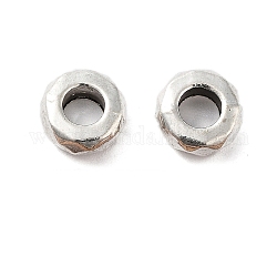 Perline in lega stile tibetano,  cadmio& piombo libero, anello, sfaccettato, argento antico, 7.5x7.5x3mm, Foro: 3.8 mm