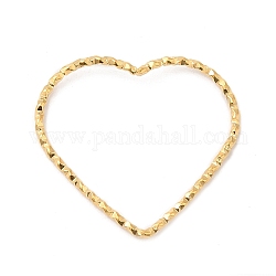 304 Edelstahl verbindet Ringe, strukturiert, Herz, echtes 18k vergoldet, 24x26x1 mm, Innendurchmesser: 21x24 mm