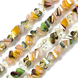 Chapelets de perles en verre électroplaqué, triangle, or, 3.5x6x4.5mm, Trou: 1mm, Environ 100 pcs/chapelet, 13.39 pouce ~ 14.56 pouces (34~37 cm)