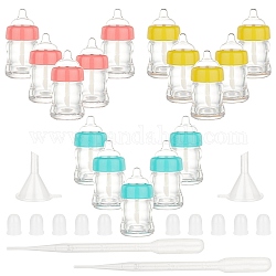 Leere Lippenglasurbehälter aus Schluchtkunststoff aus Kunststoff, nachfüllbare Lipglossflaschen, mit Kappe, Pinsel, Trichtertrichter, Tropfer, Flaschenform, Mischfarbe, 5.5x2.7 cm, Kapazität: 7 ml