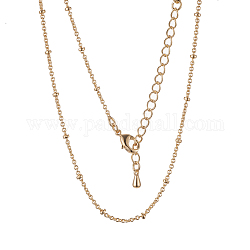 Ожерелья с длинной цепочкой из латуни, с застежкой омар коготь, без свинца и без никеля , реальный 18k позолоченный, 18.1 дюйм (46 см), 0.9~2 мм
