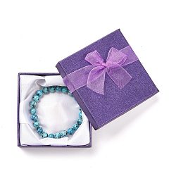 Saint Valentin Cadeaux boîtes Forfaits boîtes bracelet en carton, violet, 9x9x2.7 cm