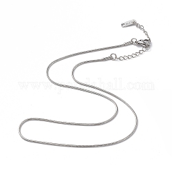 304 collier chaîne serpent ronde en acier inoxydable pour homme femme, couleur inoxydable, 15.83 pouce (40.2 cm)