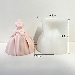 結婚式のブライダルドレスの香りのキャンドル食品グレードのシリコーン金型  キャンドル作りの型  アロマセラピーキャンドルモールド  ホワイト  9.2x9.2x9.2cm