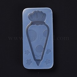 Moules en silicone bricolage en forme de poche à douille, moules de résine, pour la résine UV, fabrication de bijoux en résine époxy, blanc, motif rond, 88x43x11mm