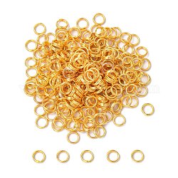 Iron Split Rings, Double Loops Jump Rings, Cadmium Free & Lead Free, Golden, 5mm in diameter, 1.4mm thick, about 4.3mm inner diameter, about 10000pcs/kg