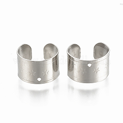 304 Stainless Steel Cuff Earrings, Stainless Steel Color, 10~11x7mm, Hole: 0.8mm