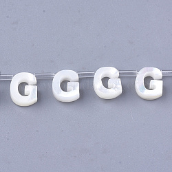 Natürliche Muschel Perlen, weiße Muschel Perlmutt Muschel, oben gebohrte Perlen, letter.g, 10x2.5~11.5x3 mm, Bohrung: 0.8 mm