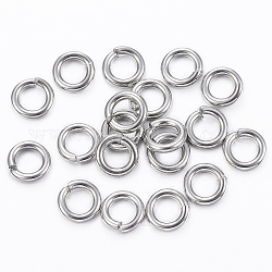 304 Stainless Steel Open Jump Rings, Stainless Steel Color, 18 Gauge, 5x1mm, Inner Diameter: 3mm
