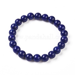 Natürliche Lapislazuli runde Perle Stretch-Armbänder, 55 mm, 2-1/8 Zoll (5.5 cm), Perlen: 8~9 mm